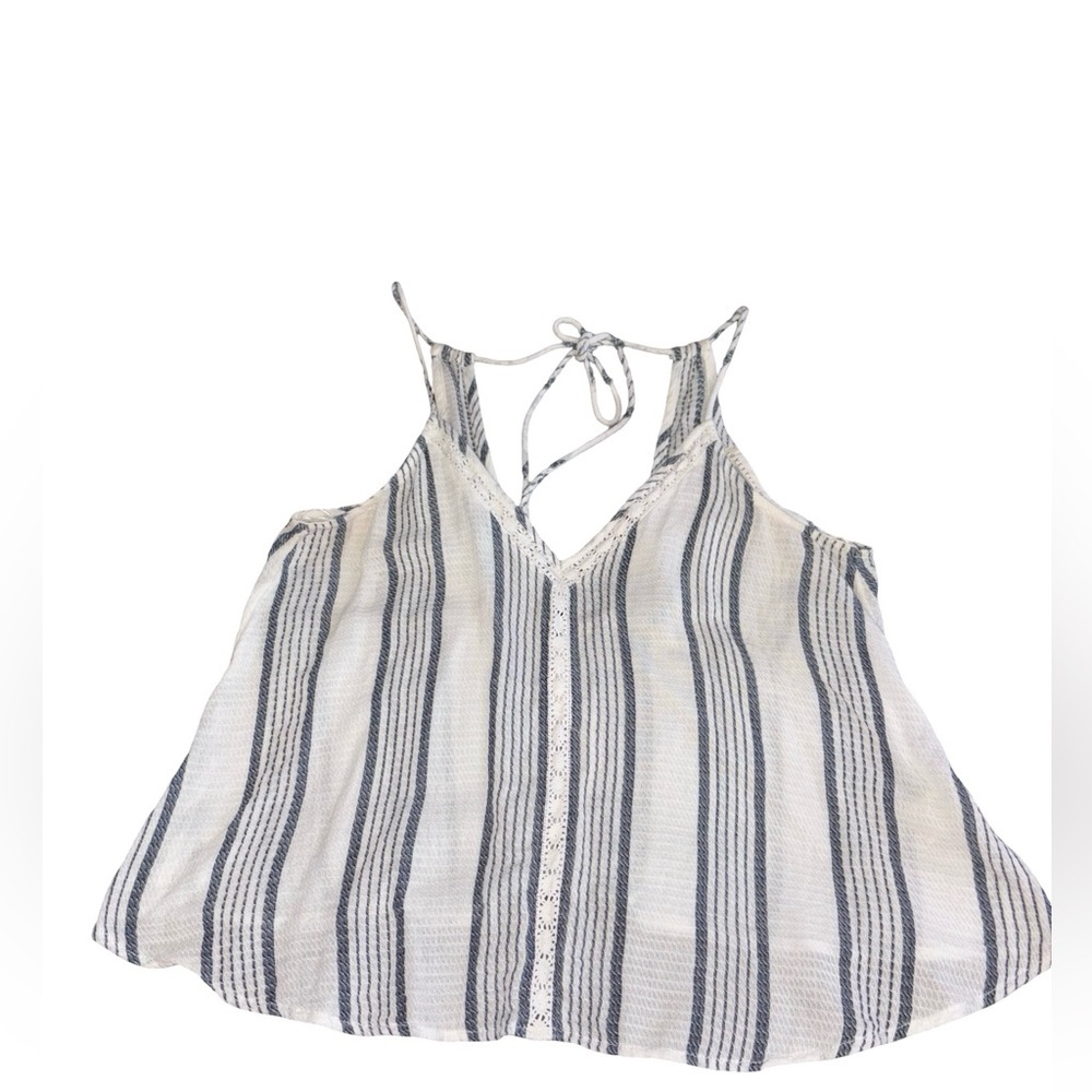 Lovestritch Striped Tie-Back Tank Top Size S 100% Cotton Boho Flowy